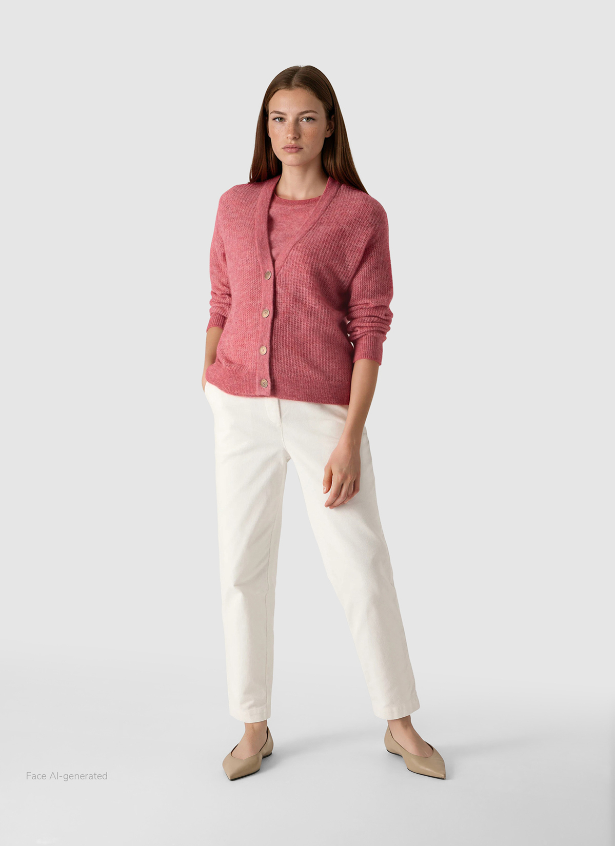 Strick Cardigan 1/1 Arm, Desert Rose Detailansicht 2