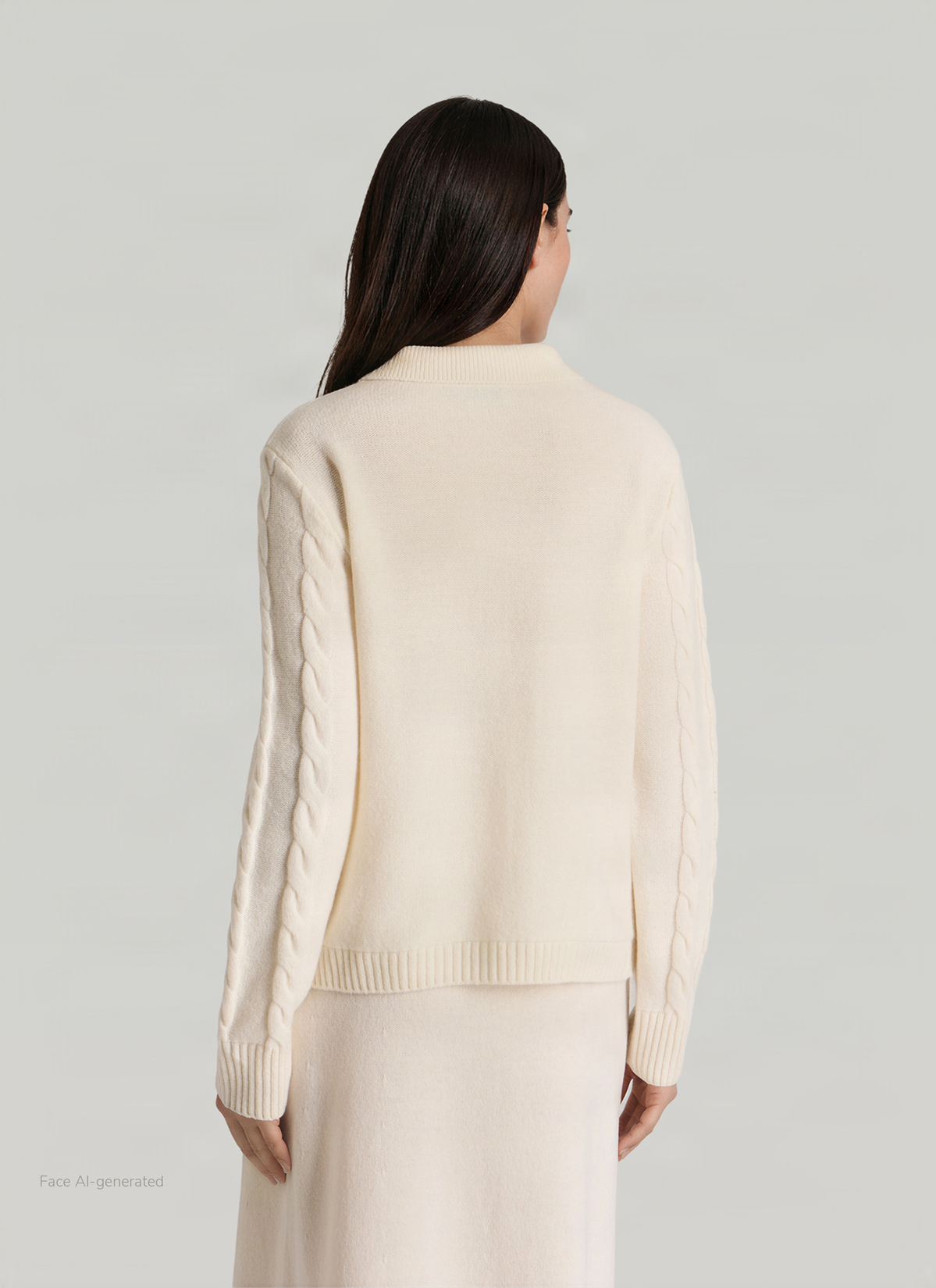 Strickjacke 1/1 Arm, New White Rückansicht