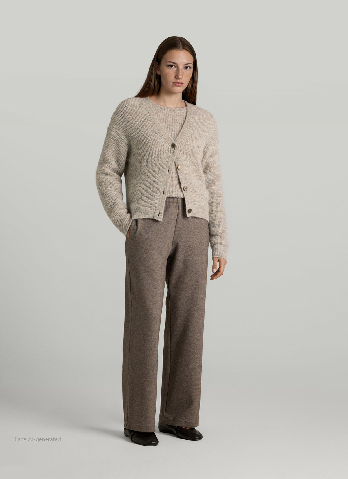 Strickjacke Knopf 1/1 Arm, Autumn Stone Detailansicht 2