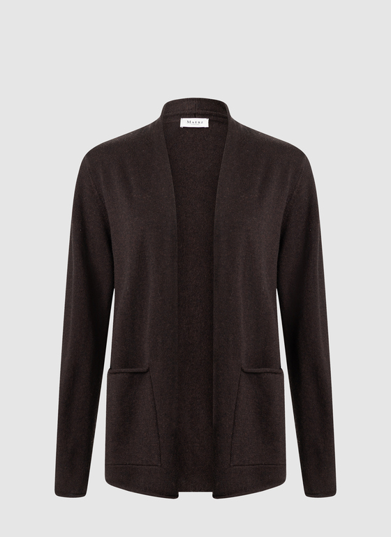 Strickjacke 1/1 Arm Dark Espresso Frontansicht