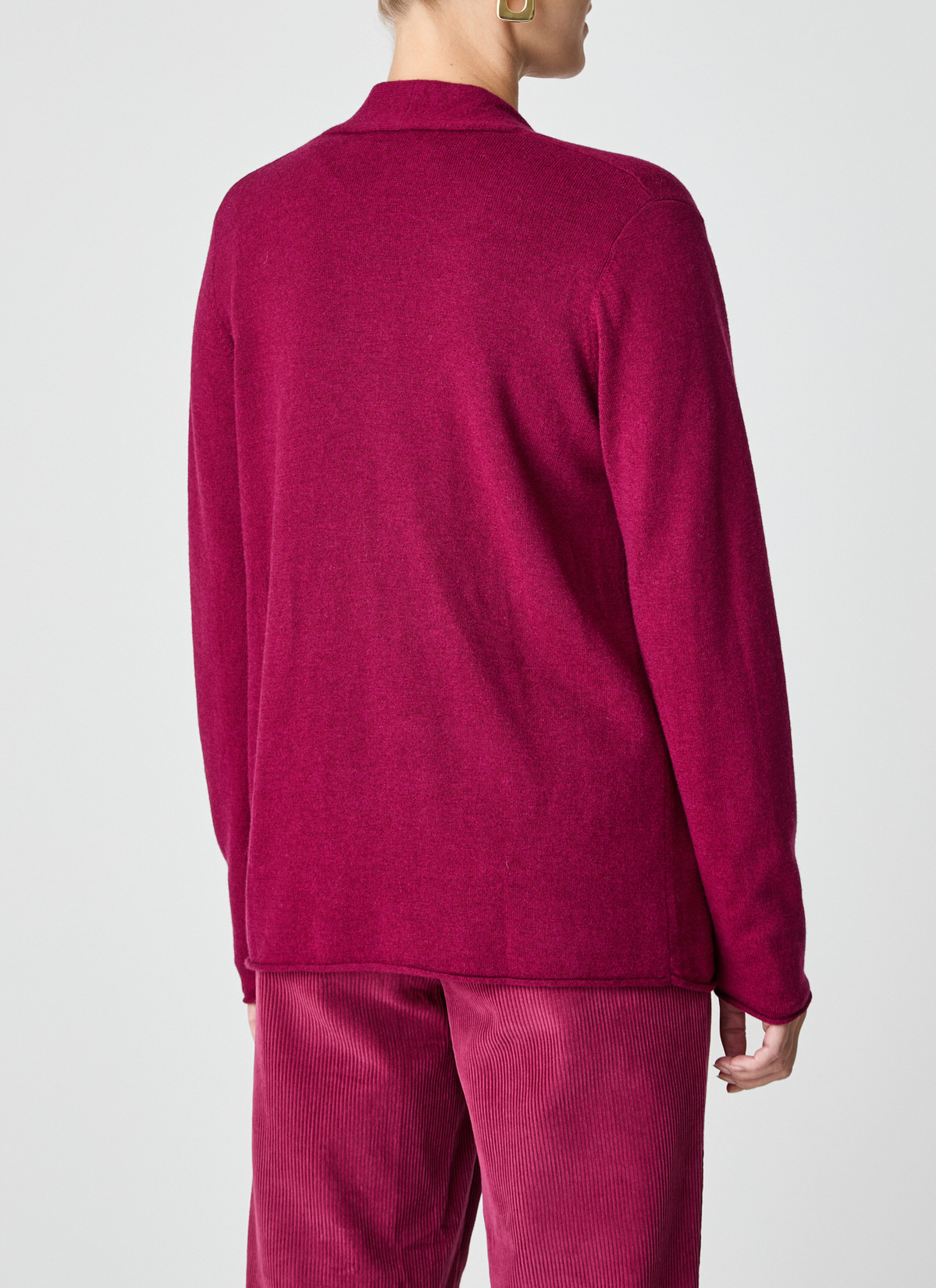 Strickjacke 1/1 Arm, Bordeaux Rückansicht