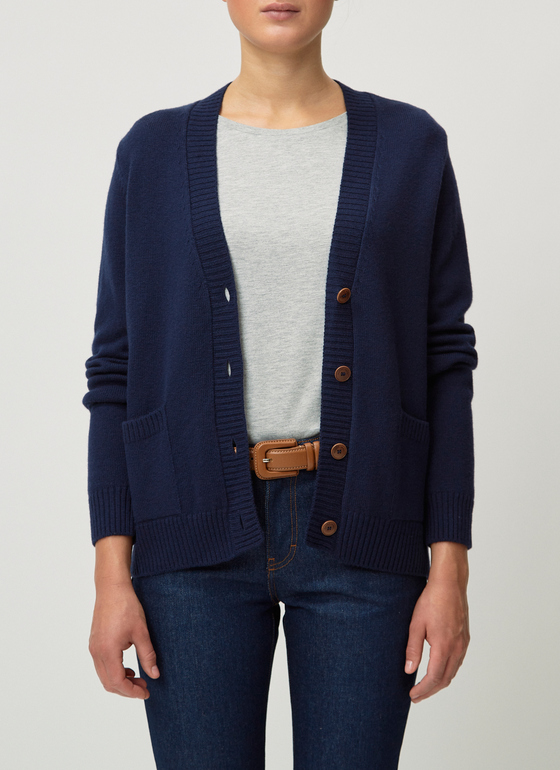 Strick Cardigan 1/1 Arm Bright Night Frontansicht