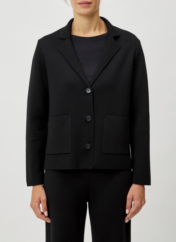 Strick Blazer Black Frontansicht