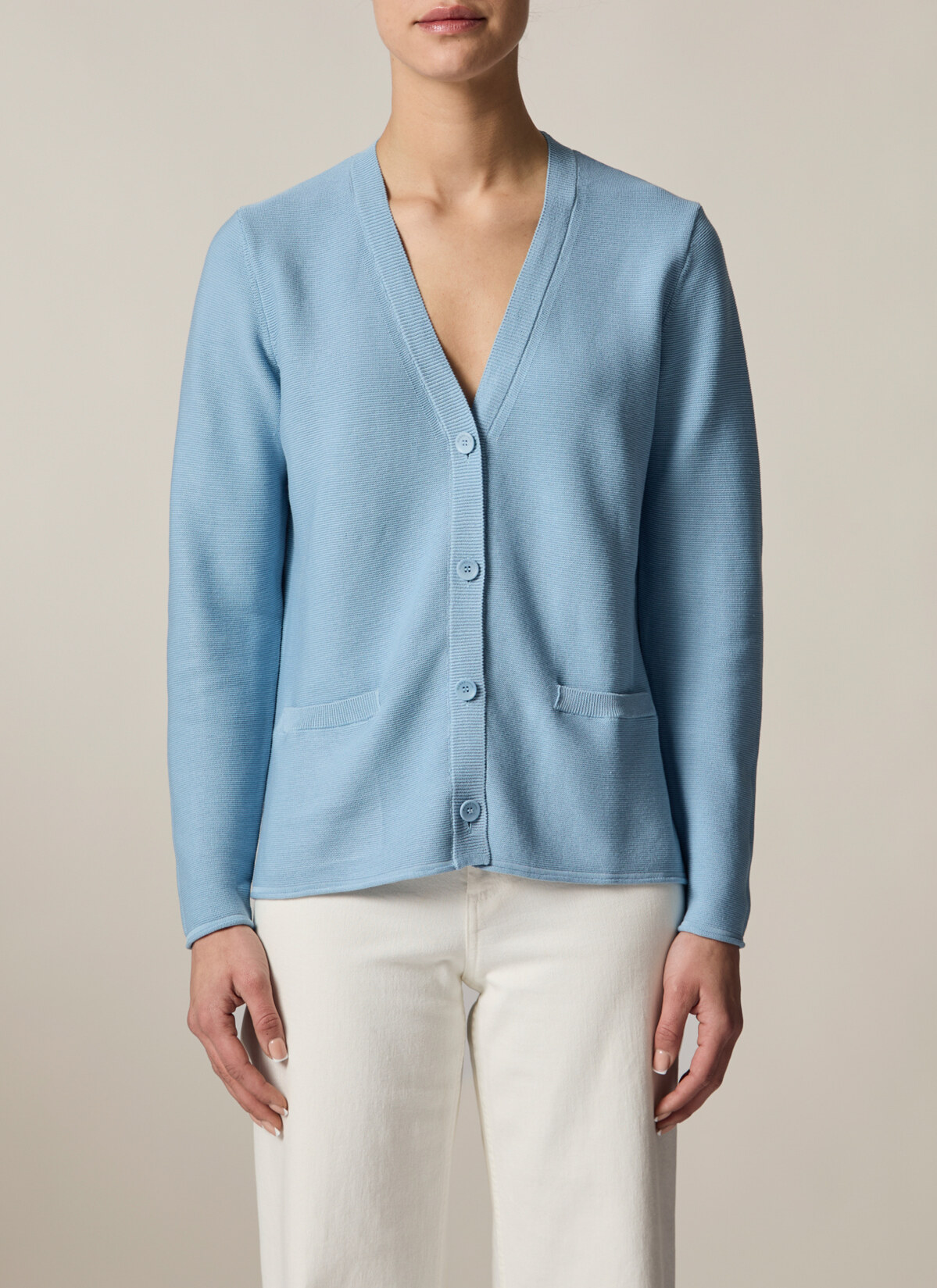 Strick Cardigan 1/1 Arm, Sea Foam Detailansicht 1