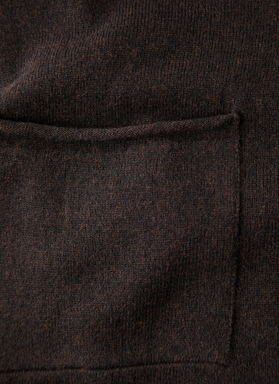 Strickjacke Knopf 1/1 Arm Dark Espresso Frontansicht