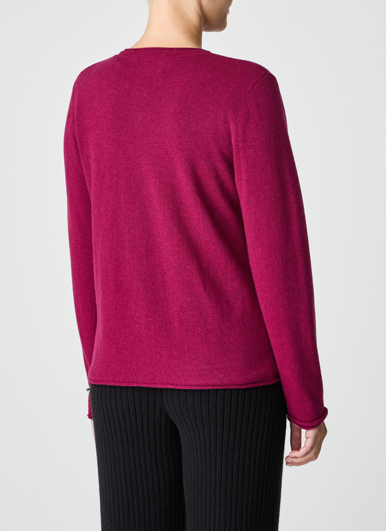 Strickjacke Knopf 1/1 Arm Bordeaux Frontansicht