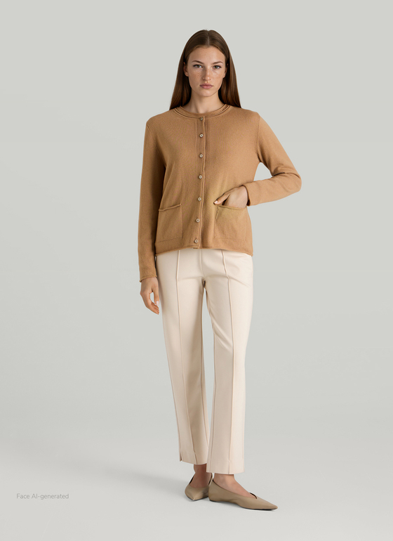 Strickjacke 1/1 Arm Pumpkin Spice Frontansicht
