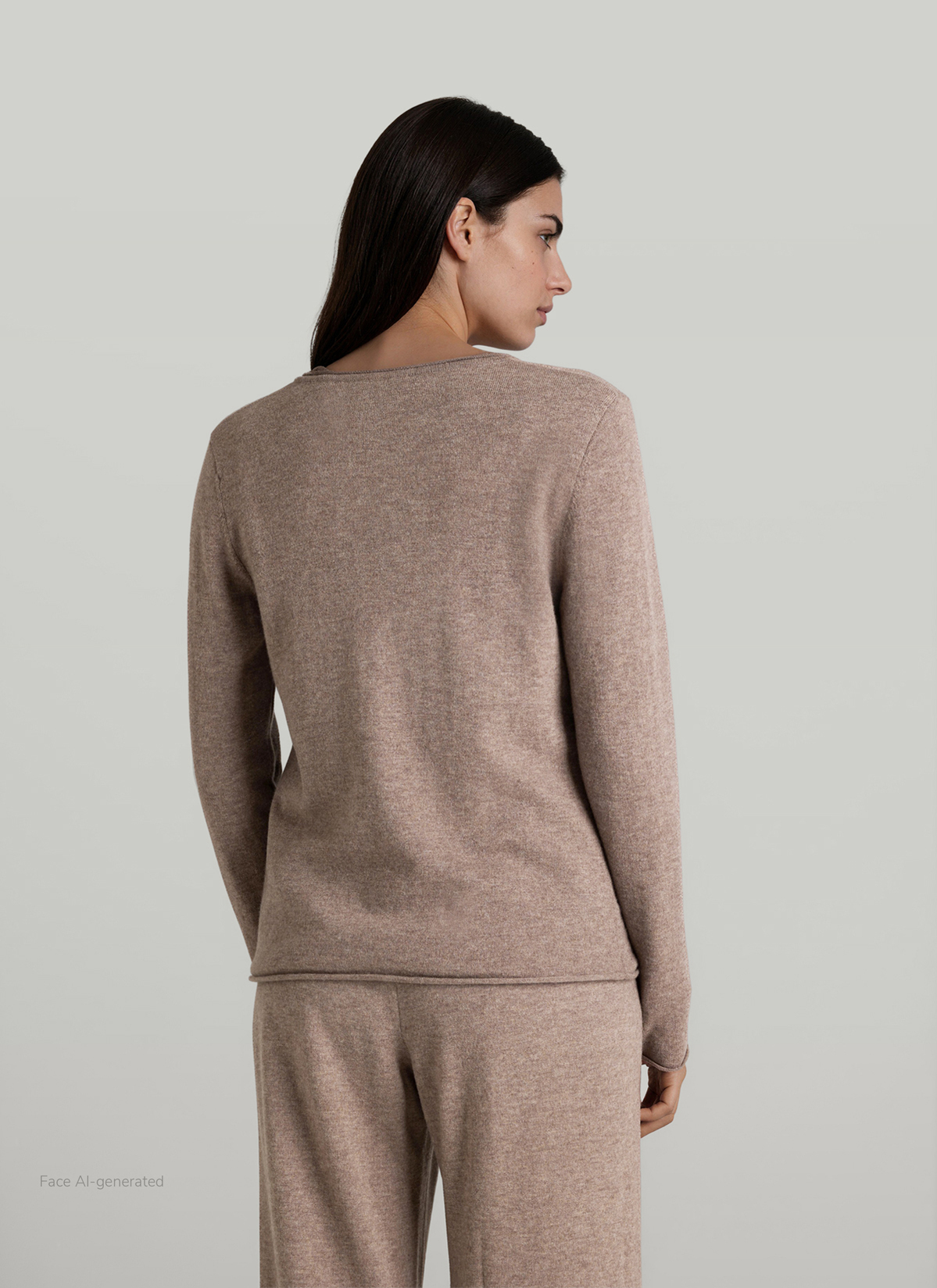 Strickjacke 1/1 Arm, Taupe Grey Rückansicht