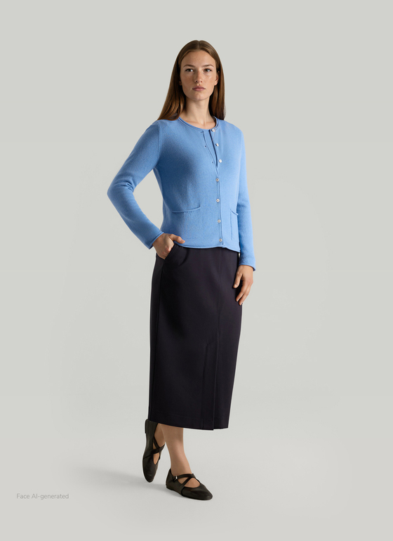 Strickjacke 1/1 Arm Dutch Blue Frontansicht