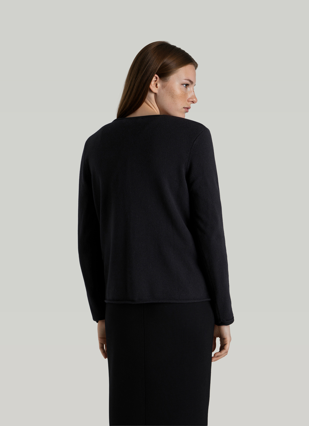 Strickjacke 1/1 Arm, Black Rückansicht