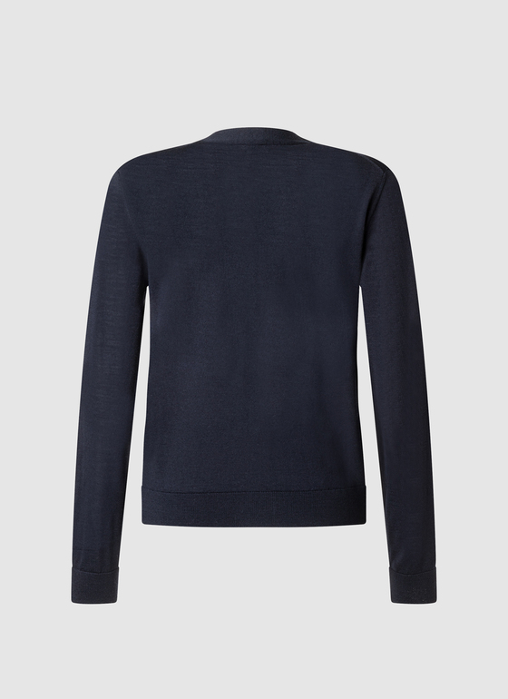 Strickjacke 1/1 Arm Navy Frontansicht