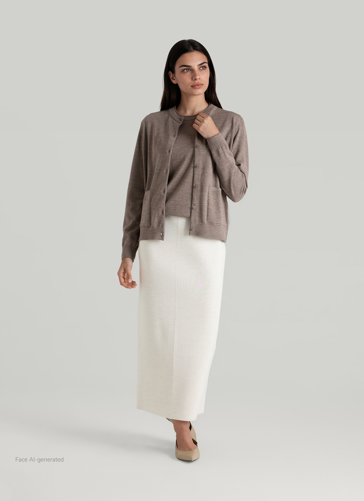 Strickjacke Knopf 1/1 Arm, Brownie Detailansicht 2