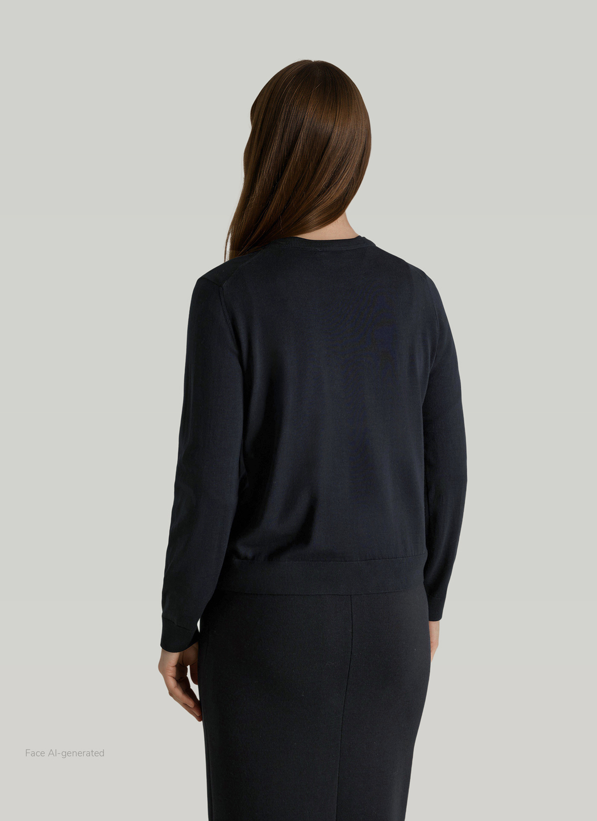 Strickjacke Knopf 1/1 Arm, Navy Rückansicht