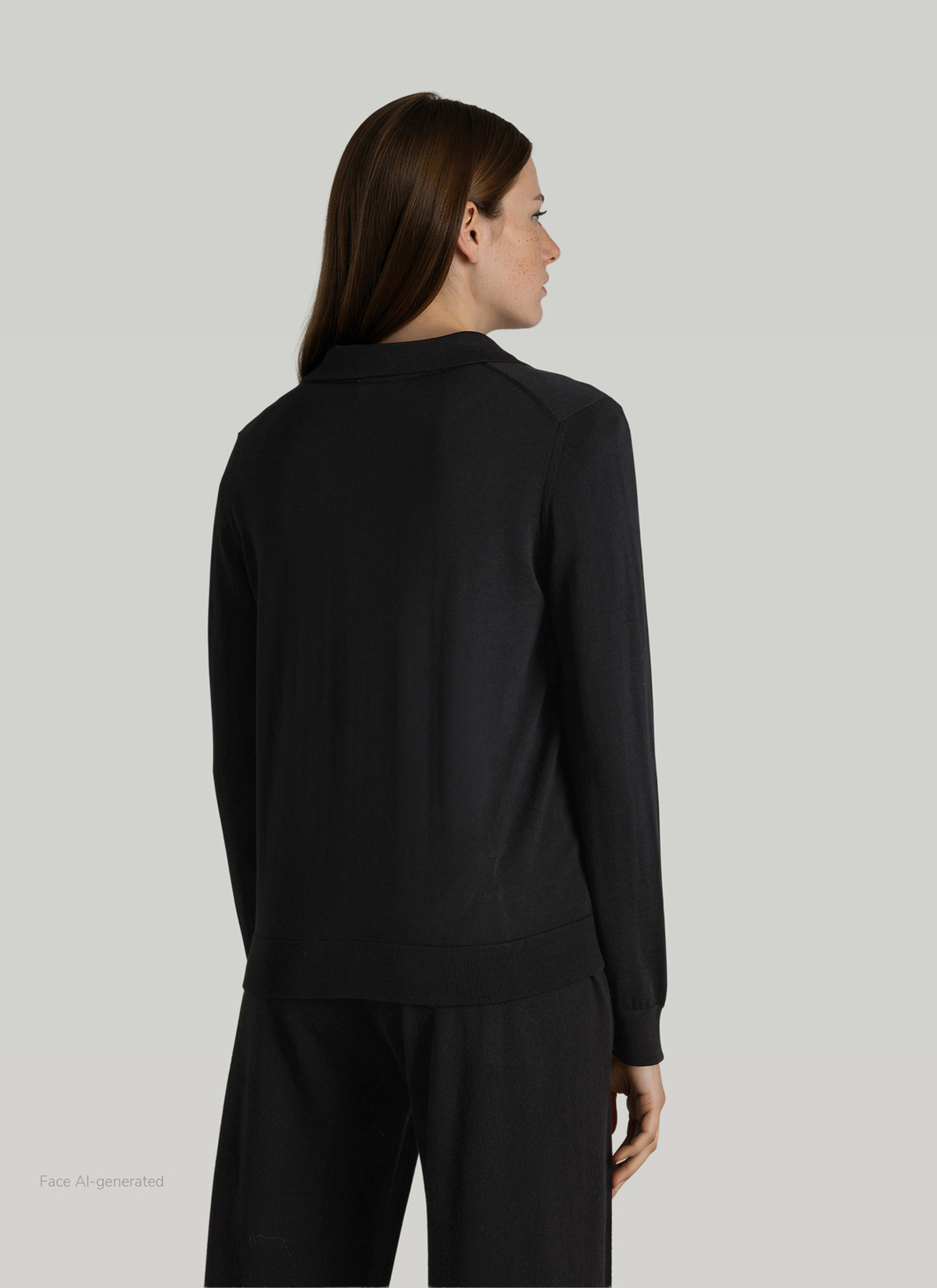 Strickjacke Knopf 1/1 Arm, Black Rückansicht