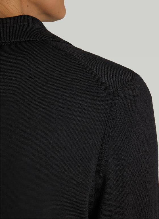 Strickjacke Knopf 1/1 Arm Black Frontansicht