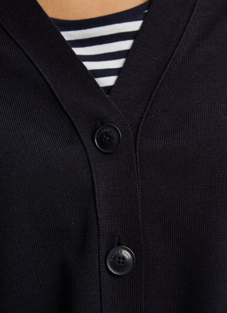 Strick Cardigan 1/1 Arm, Navy Detailansicht 1