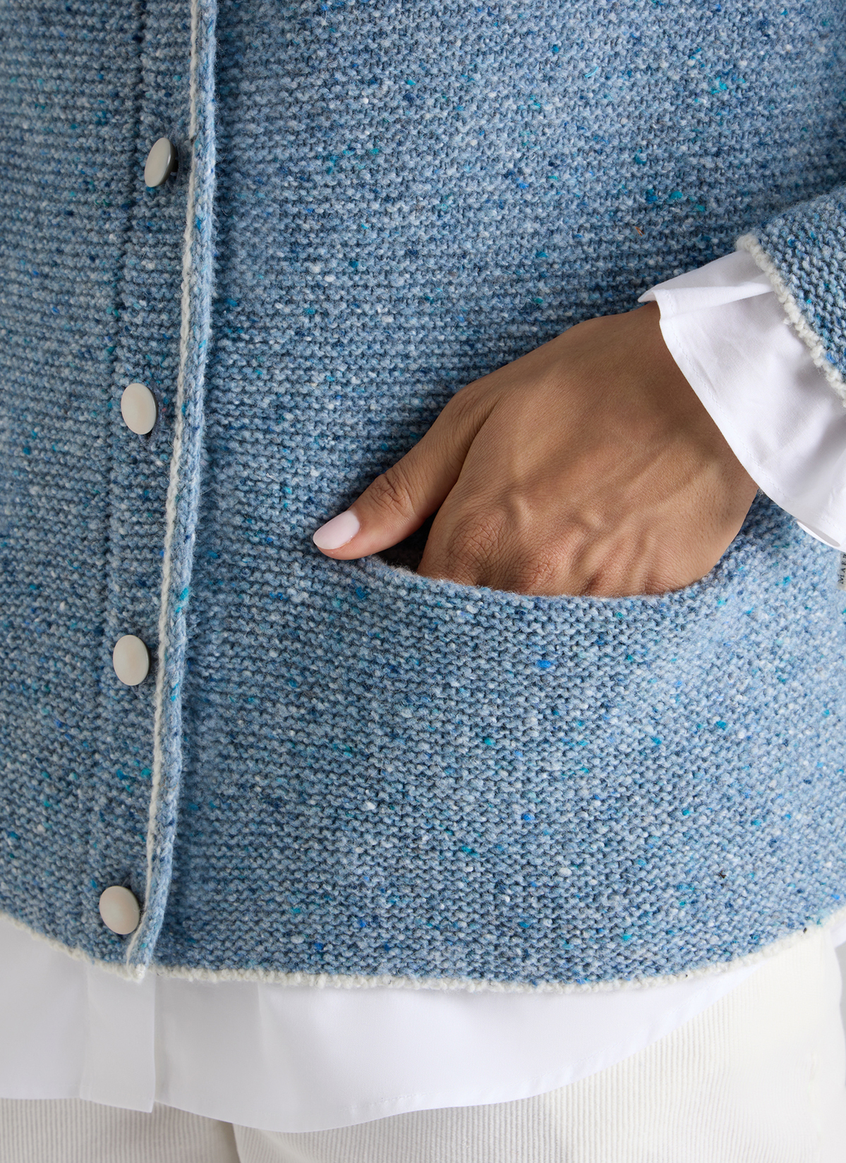 Strickjacke 1/1 Arm, Dutch Blue Detailansicht 1