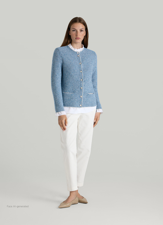 Strickjacke 1/1 Arm Dutch Blue Frontansicht