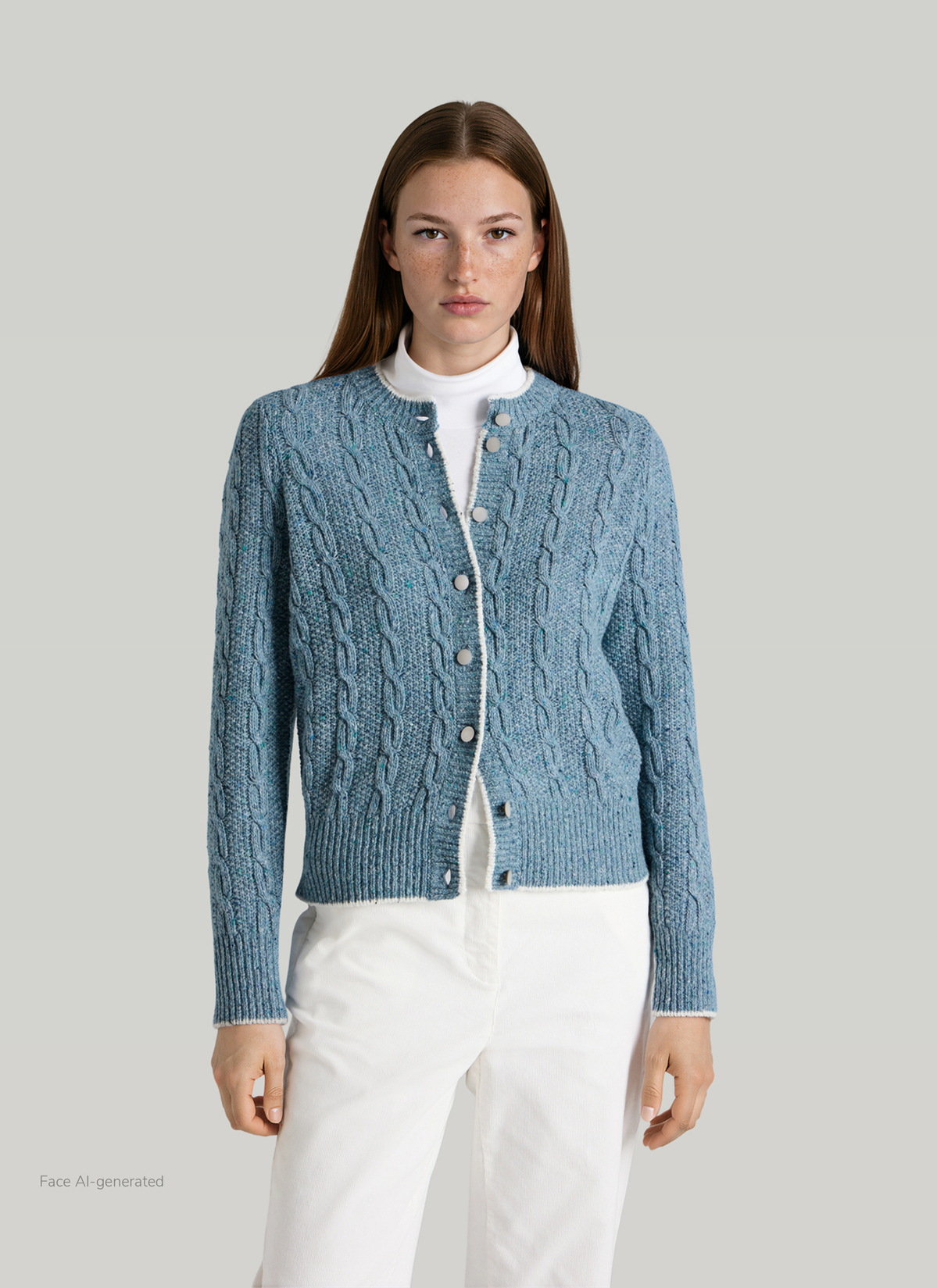 Strickjacke Knopf 1/1 Arm, Dutch Blue Detailansicht 2