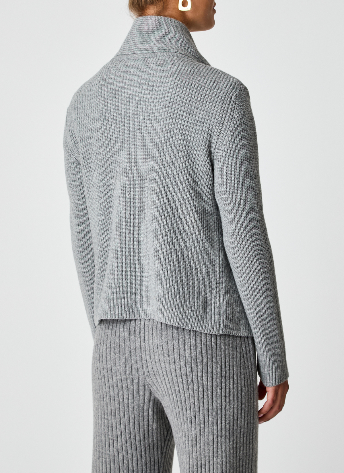 Strickjacke 1/1 Arm, Granite Grey Rückansicht