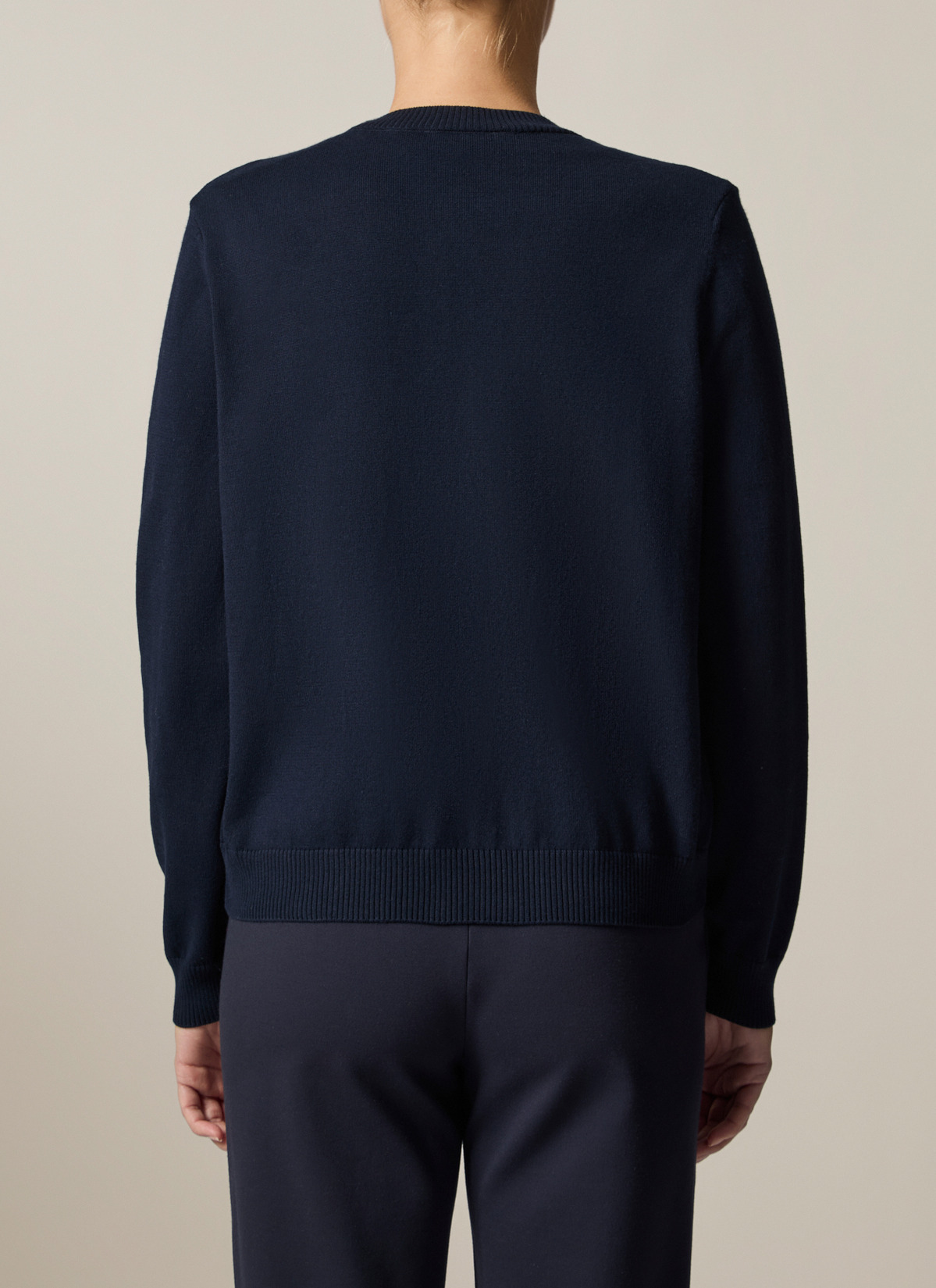 Strickjacke Knopf 1/1 Arm, Navy Rückansicht