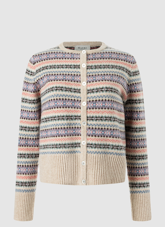 Strickjacke Knopf 1/1 Arm Pearl Frontansicht