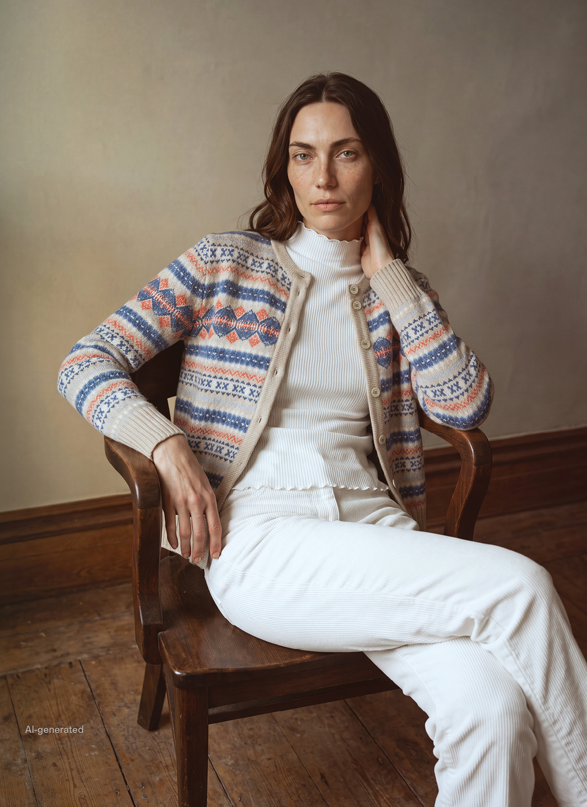 Strickjacke 1/1 Arm, Frosted Dune Frontansicht