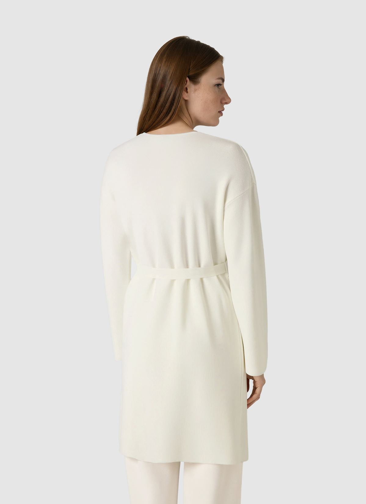 Strick Mantel, Off White Rückansicht