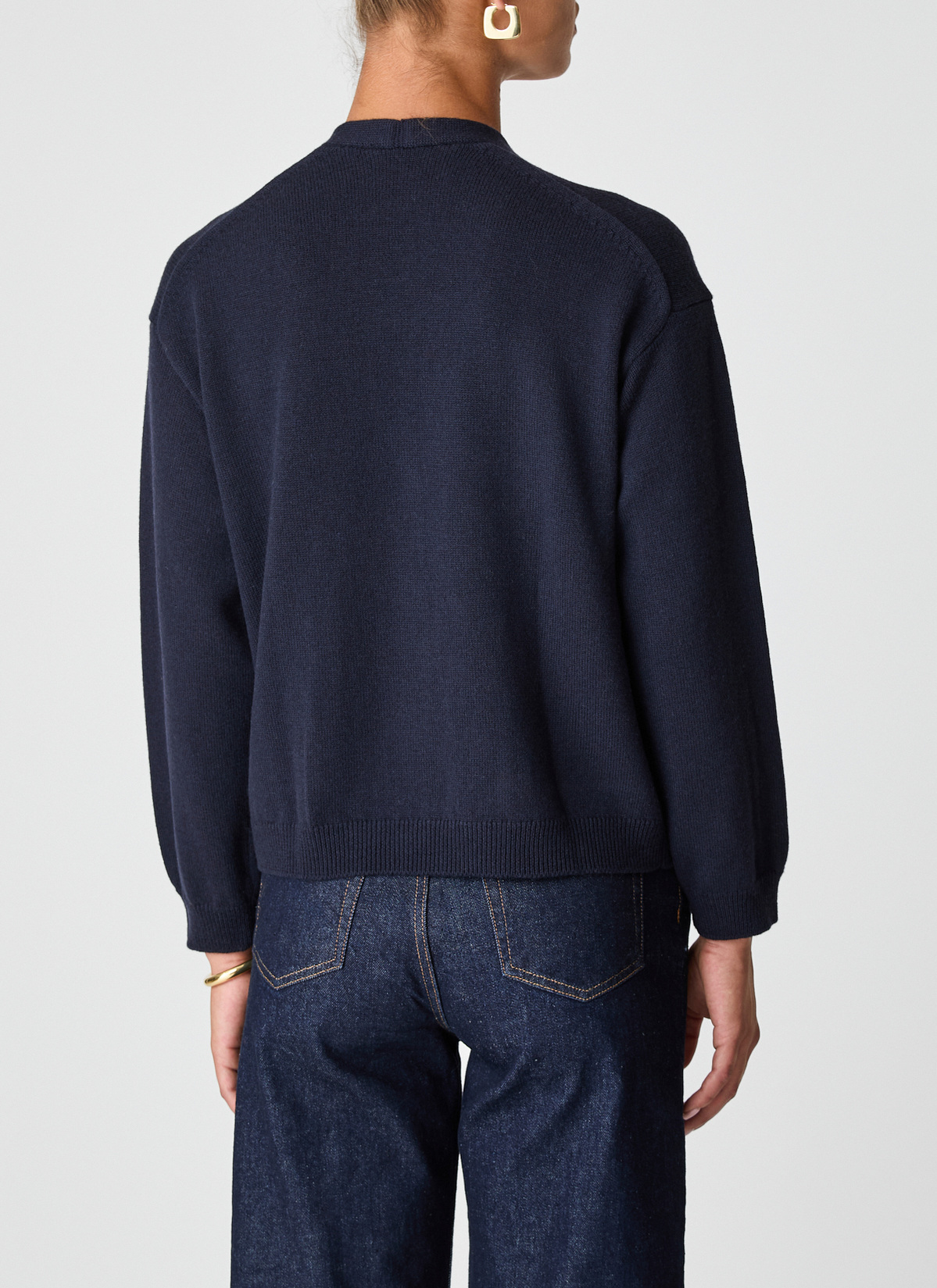 Strickjacke, Navy Rückansicht