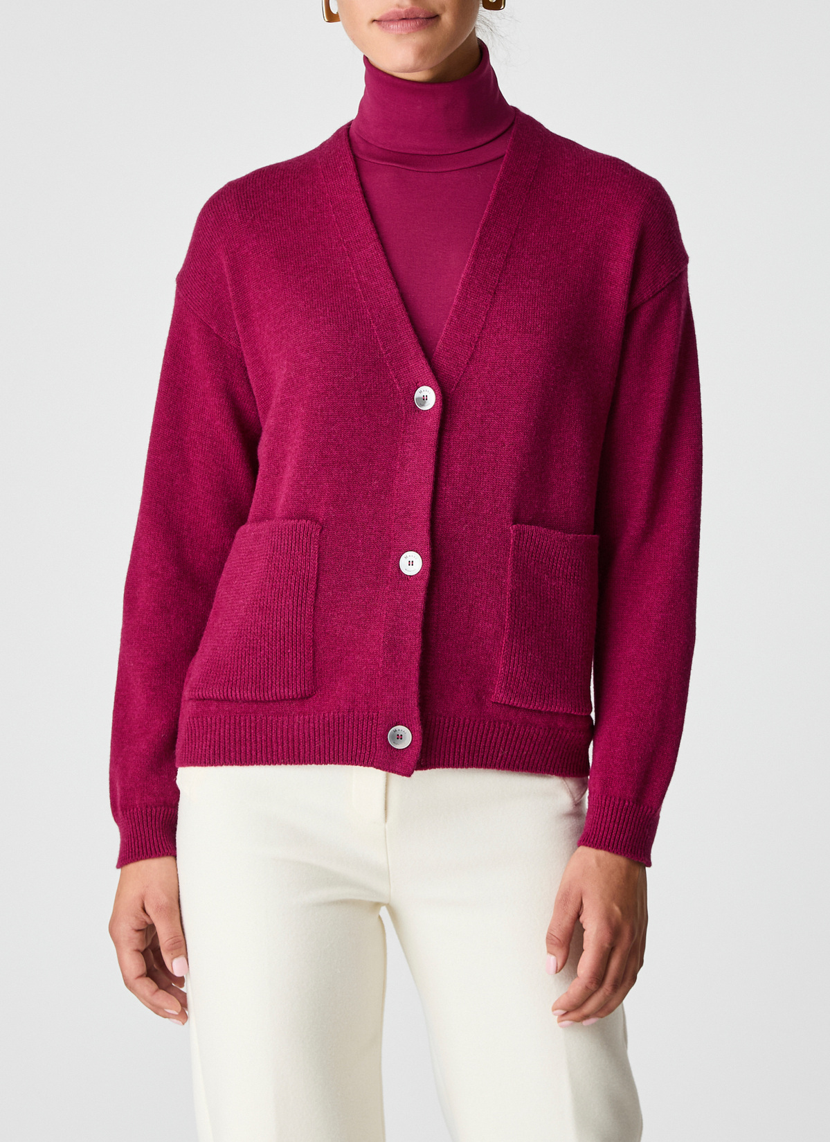 Strickjacke, Bordeaux Detailansicht 1