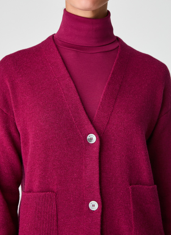 Strickjacke Bordeaux Frontansicht