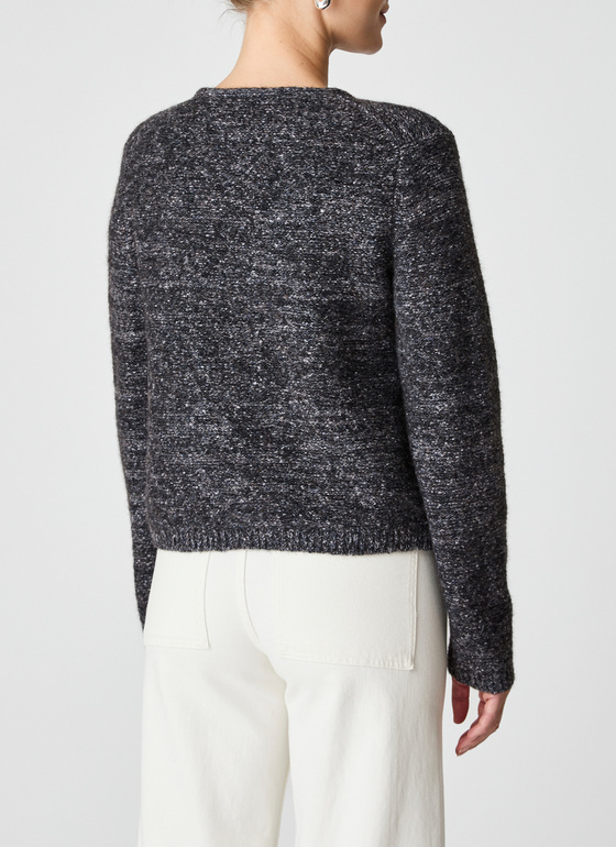 Strickjacke 1/1 Arm Black Frontansicht