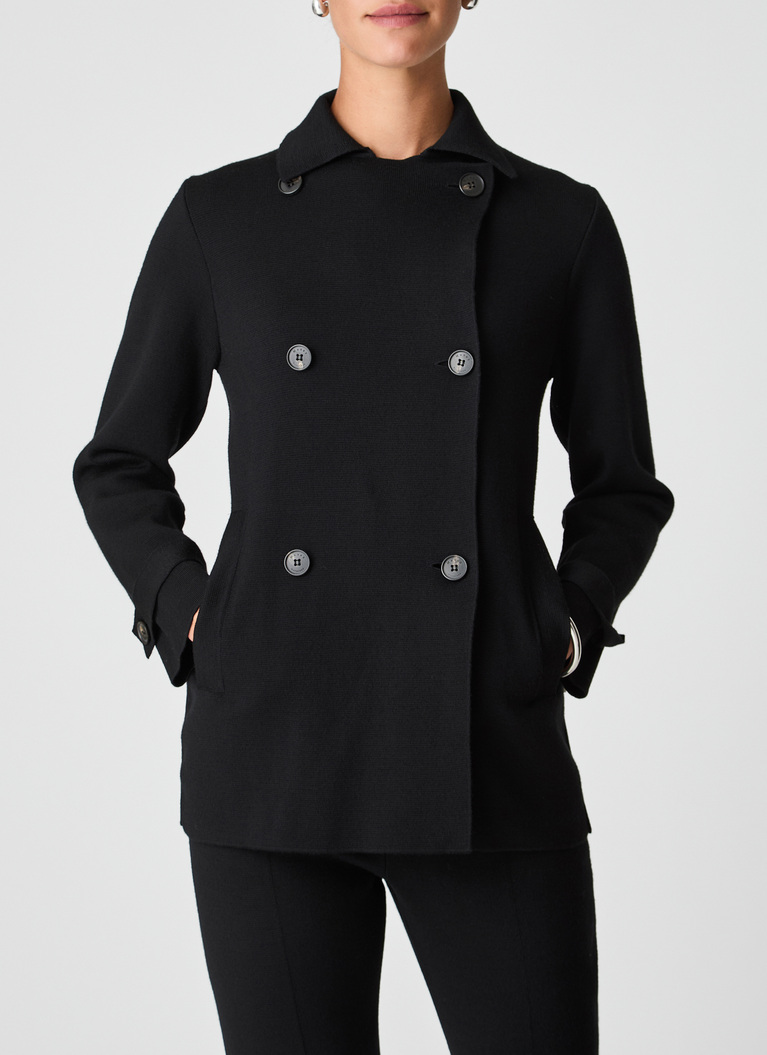 StrickjackeBlack Frontansicht