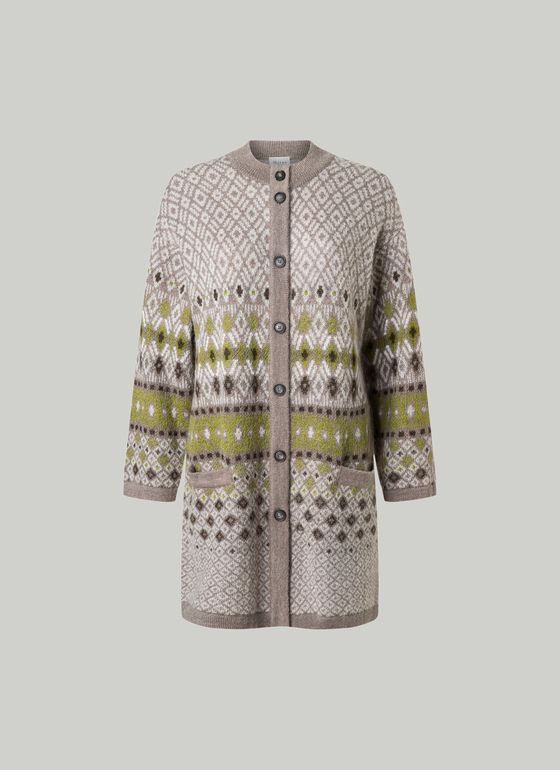 Strickjacke 1/1 Arm Taupe Grey Frontansicht