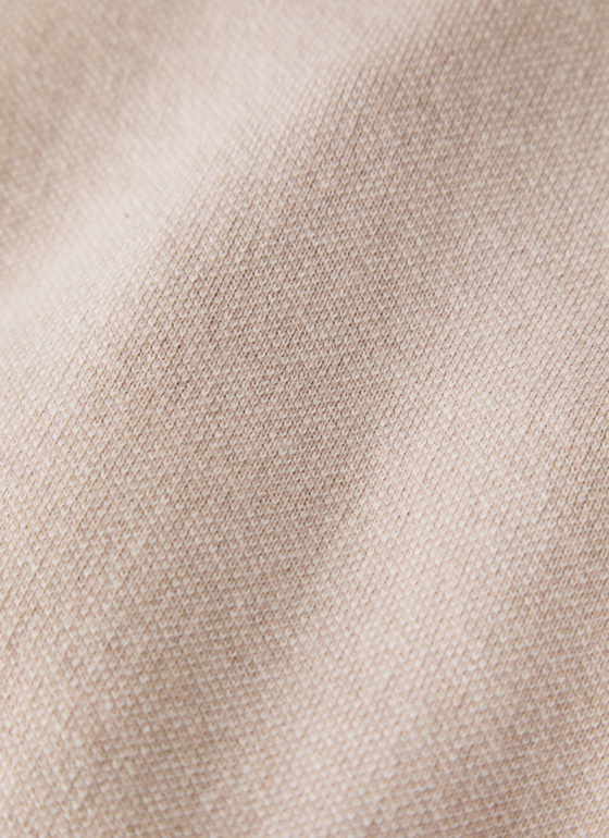 Strickjacke Zip 1/1 Arm Sand Frontansicht