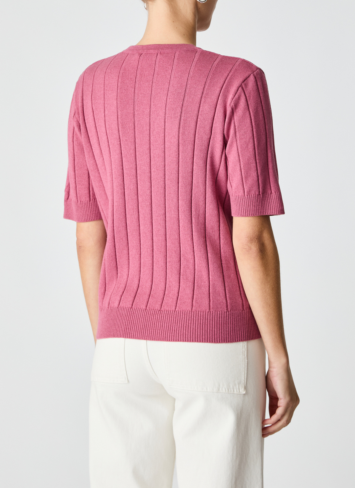 Strickjacke Knopf 1/1 Arm, Smoky Pink Rückansicht