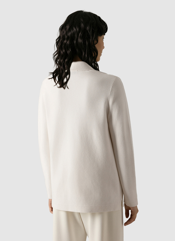 Strickjacke 1/1 Arm New White Frontansicht