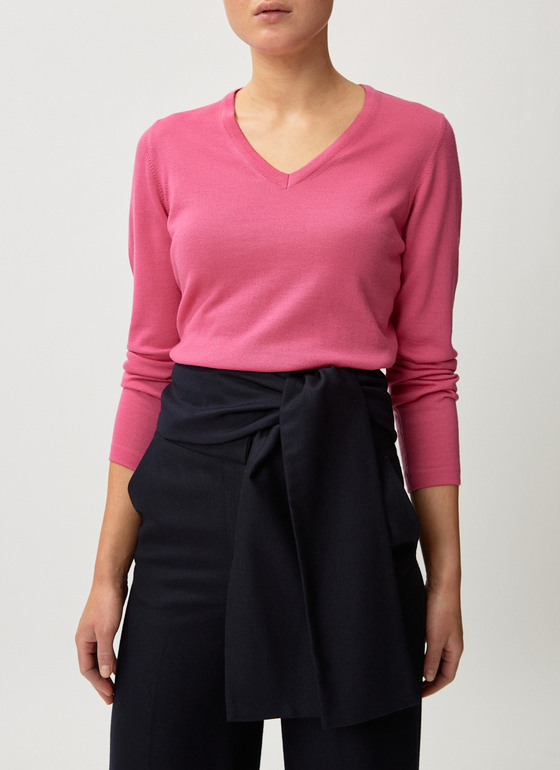 Pullover V-Ausschnitt 1/1 Arm Lipstick Frontansicht