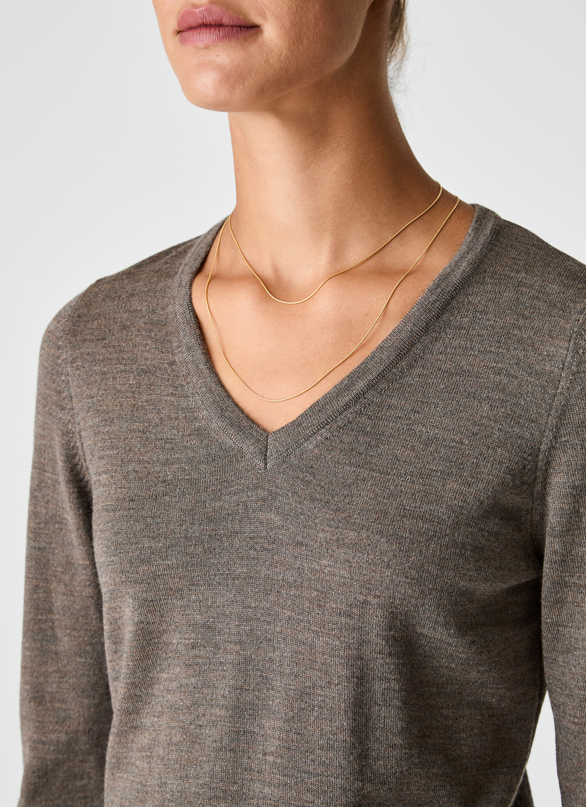 Pullover V-Ausschnitt 1/1 Arm, Hardwood Detailansicht 2