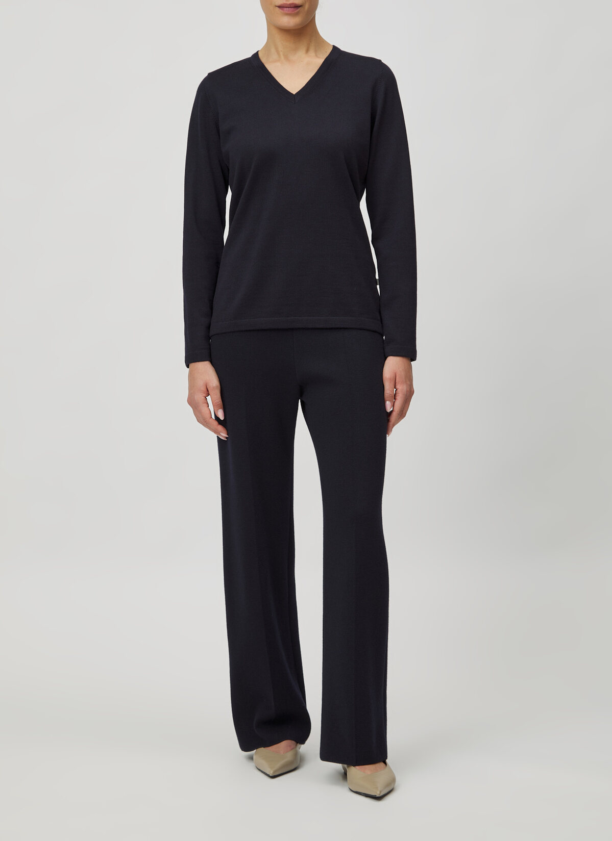Pullover V-Ausschnitt 1/1 Arm, Navy Detailansicht 2