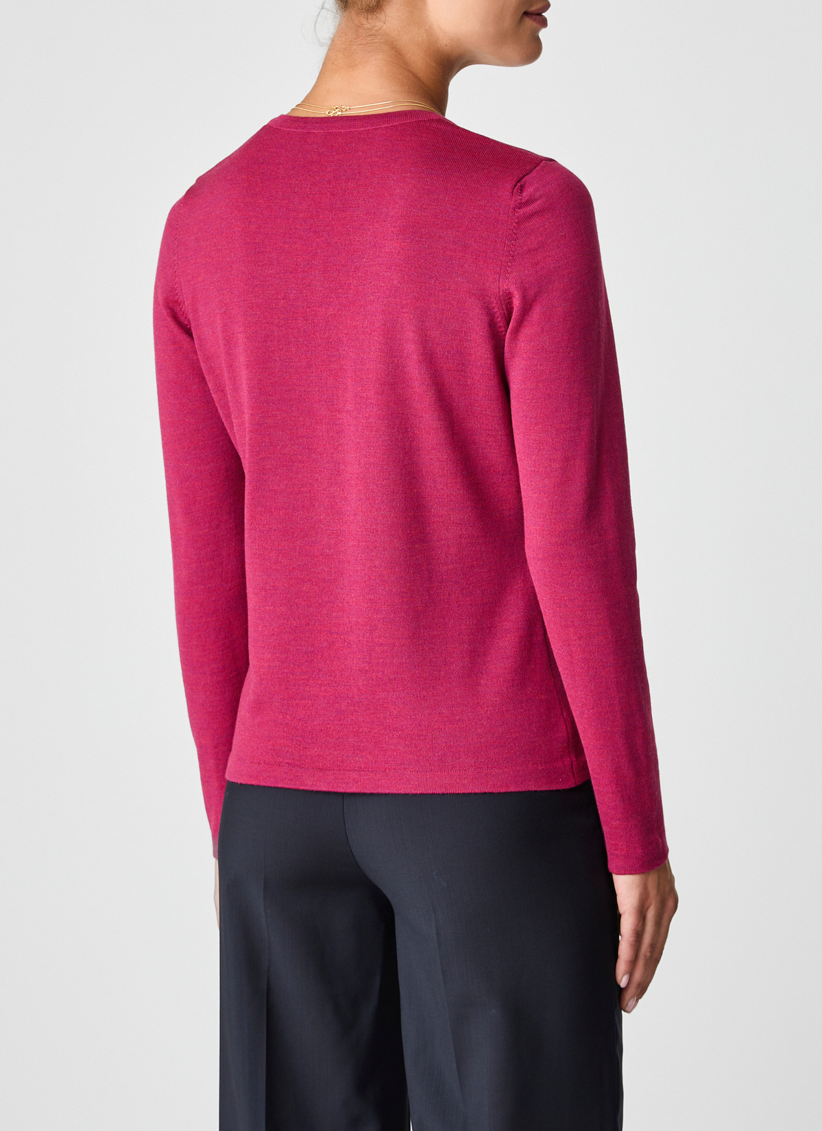Pullover V-Ausschnitt 1/1 Arm, Shocking Pink Rückansicht