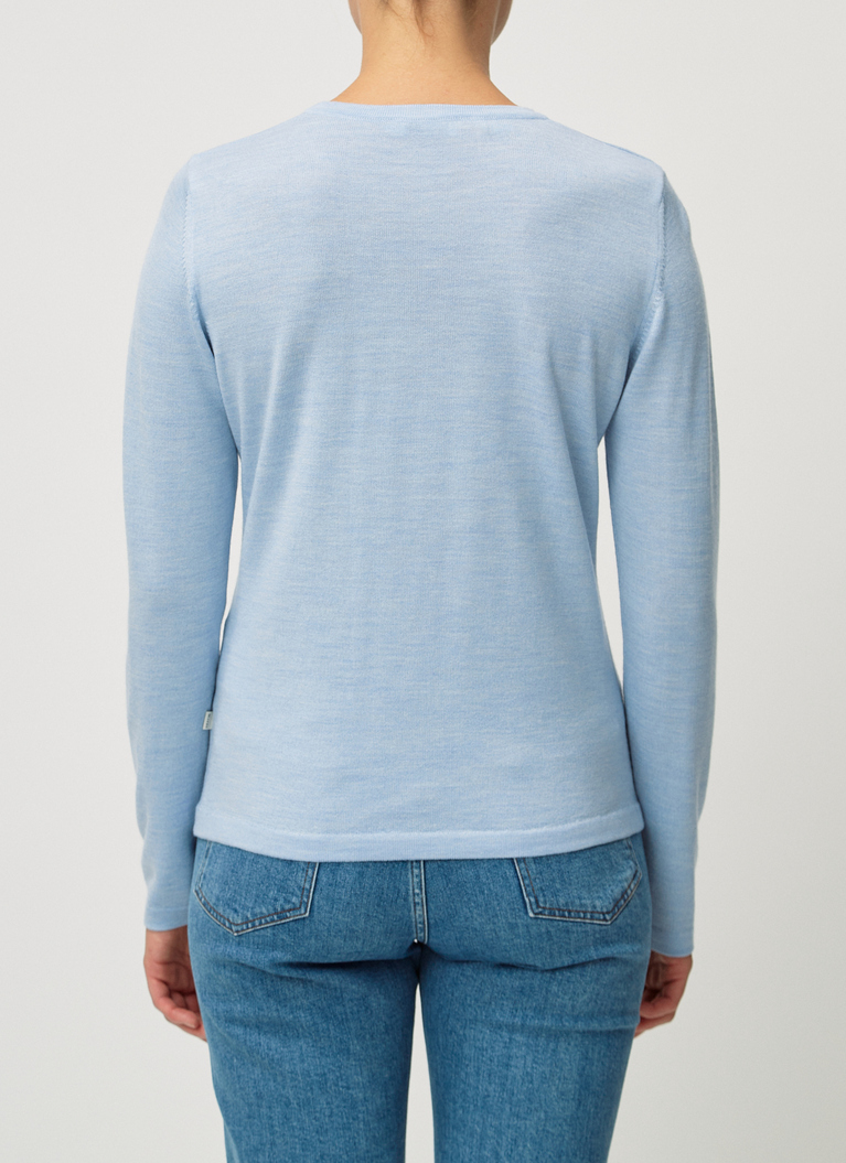 Pullover Rundhals 1/1 Arm, Frozen Blue Rückansicht