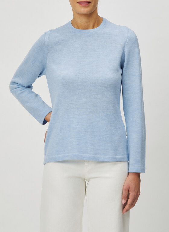 Pullover Rundhals 1/1 Arm Blue Fountain Frontansicht