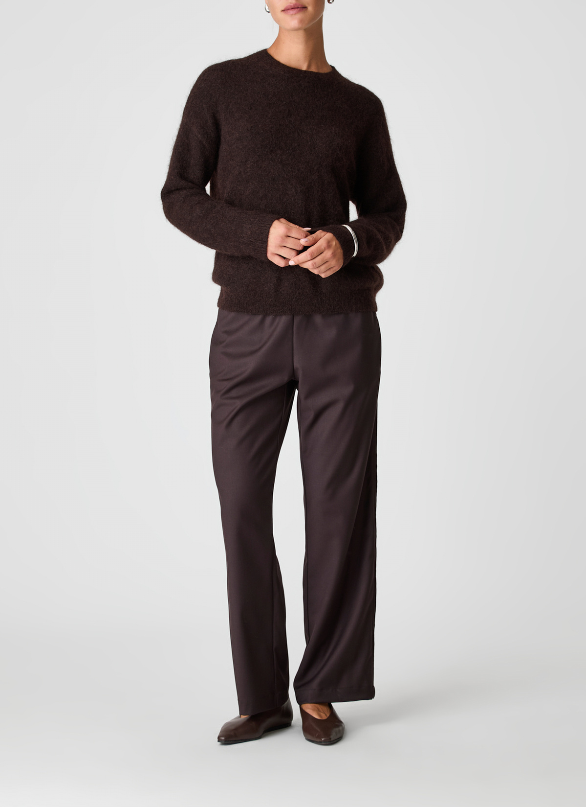 Pullover Rundhals 1/1 Arm, Dark Espresso Detailansicht 2