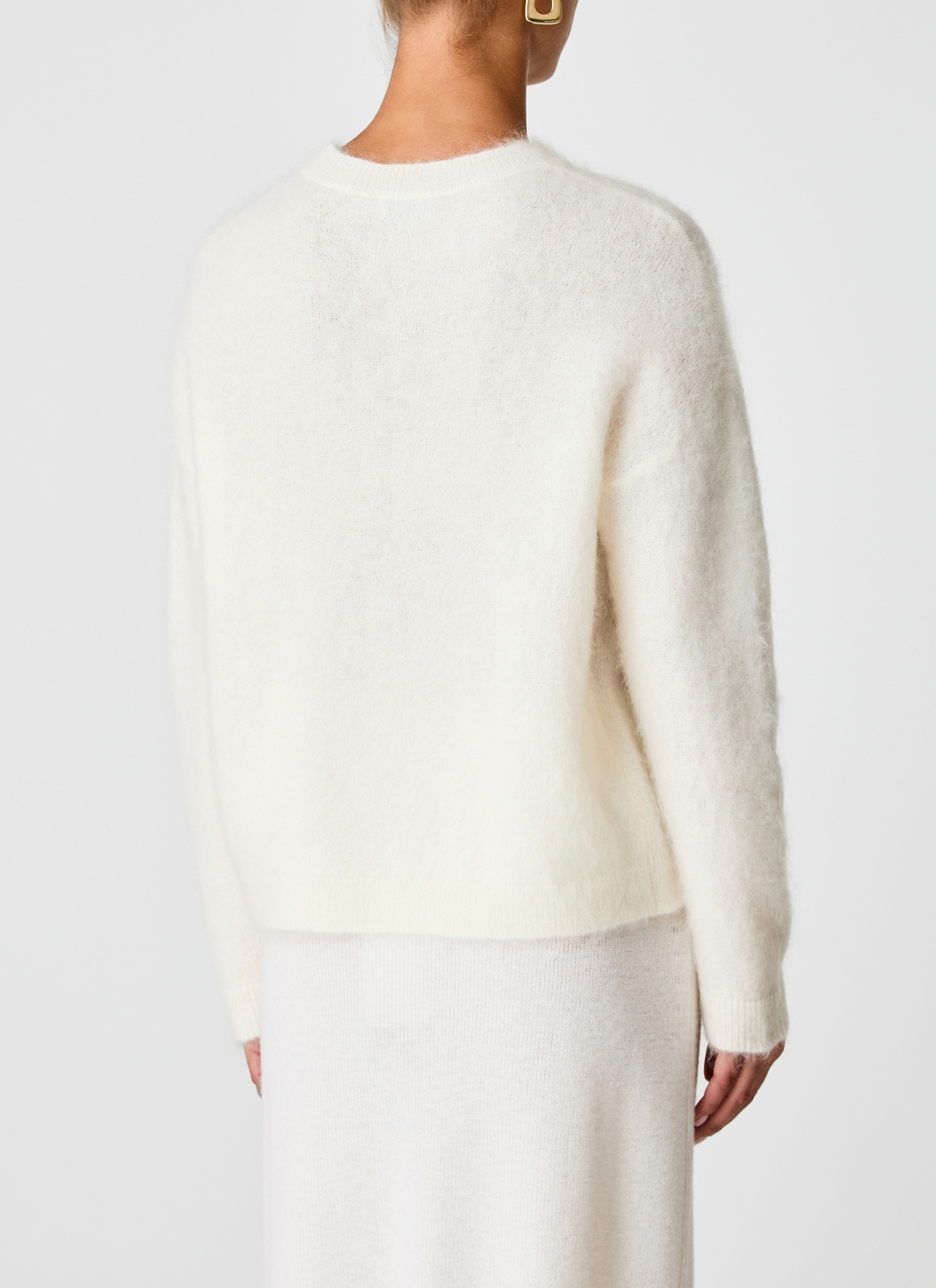 Pullover Rundhals 1/1 Arm, New White Rückansicht
