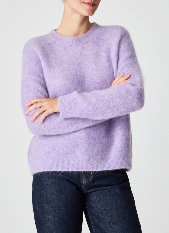Pullover Rundhals 1/1 Arm Frosted Lavender Frontansicht