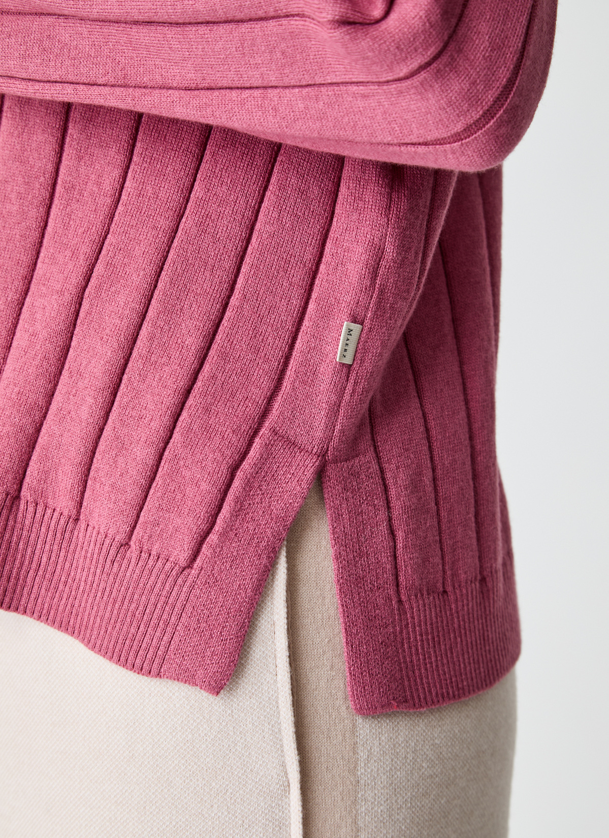 Pullover Rundhals 1/1 Arm, Smoky Pink Detailansicht 2