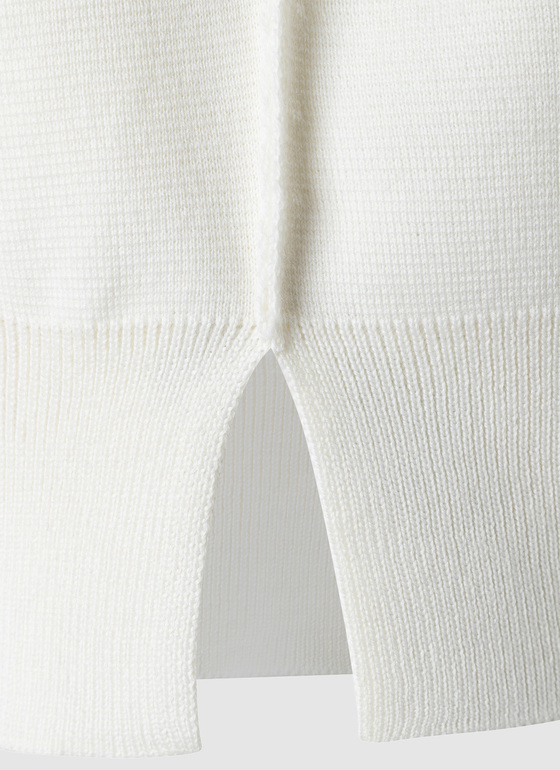 Pullover Rundhals 1/1 Arm New White Frontansicht