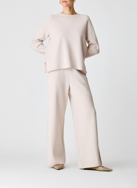 Pullover Rundhals 1/1 Arm Sand Frontansicht