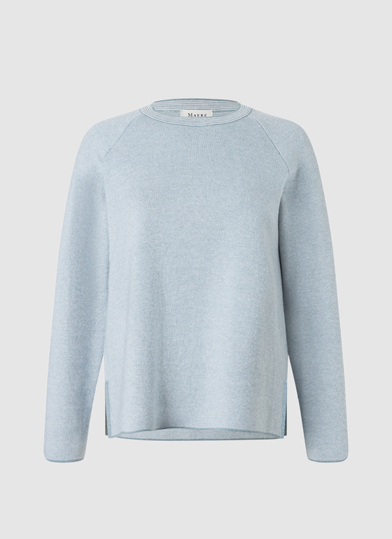Pullover Rundhals 1/1 Arm Lake Blue Frontansicht